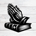 Christian Praying Hands with Bible - Christmas & Baptism - For Church & Home Decal