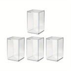Clear & Mirror Acrylic Display Boxes with Lids - Transparent Organizer Cases for Dolls, Figurines, Collectibles - Stackable Storage Boxes with Open Front, Dustproof Protection - Ideal for Home, Office, Store