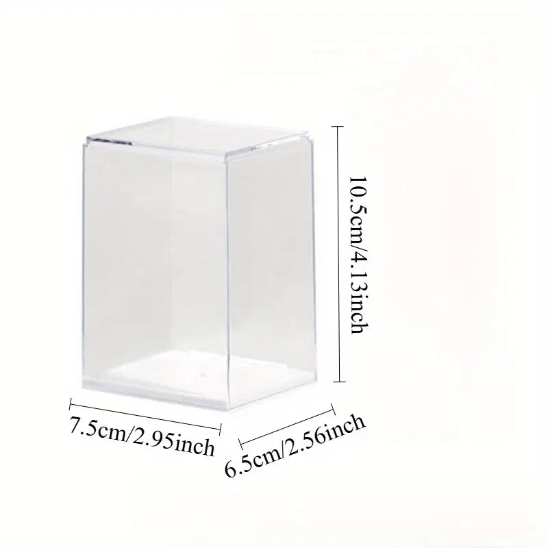 Clear & Mirror Acrylic Display Boxes with Lids - Transparent Organizer Cases for Dolls, Figurines, Collectibles - Stackable Storage Boxes with Open Front, Dustproof Protection - Ideal for Home, Office, Store