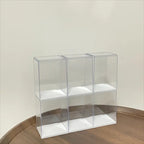 Clear & Mirror Acrylic Display Boxes with Lids - Transparent Organizer Cases for Dolls, Figurines, Collectibles - Stackable Storage Boxes with Open Front, Dustproof Protection - Ideal for Home, Office, Store