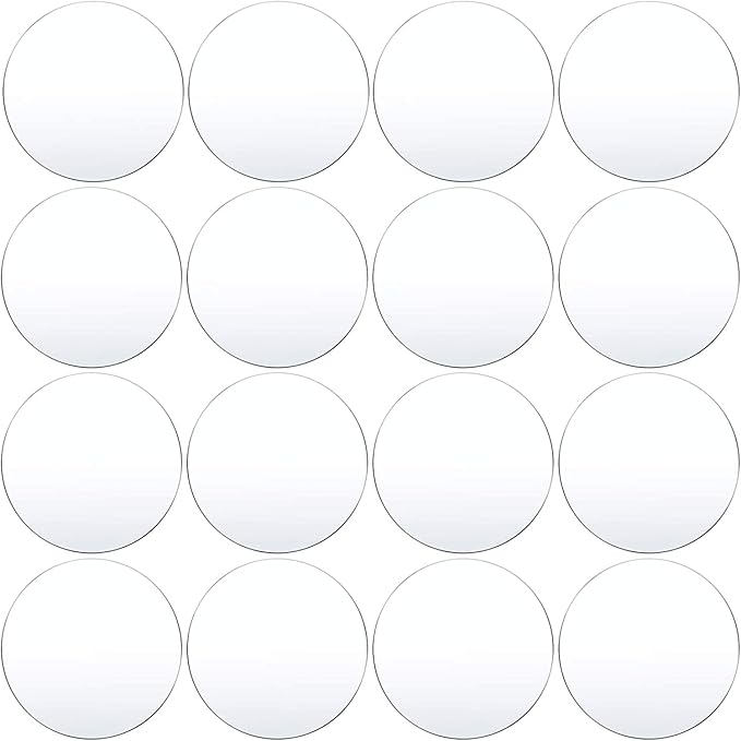 Transparent Circle Acrylic Sheet 6 pcs for decoration for home, office, shops wall and table decor