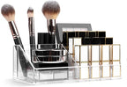 Makeup Organizer Lipsticks Organizer,Acrylic Cosmetic Storage with 16 Slots,Cosmetic Brush,Skin Care Product and Lipsticks Holder