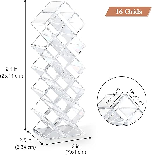 Fish Shape Lipstick Holder Organizer Tower, 16 Spaces Acrylic Lipsticks Organizers Display Stand, Clear Lip Gloss Storage Box (Copy)