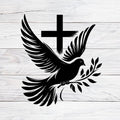 Jesus Cross with Peace pigeon - Christmas & Baptism - For Church or Home