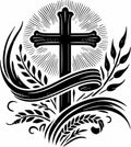 Jesus Cross & Flowers - Christmas & Baptism - For Church or Home