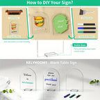 Blank Acrylic Sign with Stand, Arch Transparent Table Number Sign, DIY Wedding Table Menu List Holder, Home Decor Party