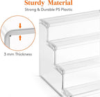Lifewit 4 Tier Clear Display Stand, Pack of 1 Plastic Display Stands, Plastic Organizers for Figures, Cupcake, Perfume, Dessert, Organization and Decoration