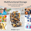 Clear Candy Dispenser Bin with 2 Lids – Bulk Candy Storage for Gum, Lollipops & Chocolate, Countertop or Wall Mount