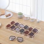 Premium Grade Acrylic Sunglasses Display Organizer, 6 Slot Clear Eyeglasses Storage Case Tray