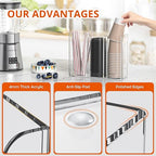 Clear Acrylic Coffee Cup and Lid Organizer – 3 Compartment Storage Holder for Countertops