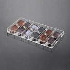 Premium Grade Acrylic Sunglasses Display Organizer, 6 Slot Clear Eyeglasses Storage Case Tray