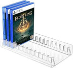 Acrylic Video Game Storage Organizer Stand for PS5, PS4, PS3, Game Storage, PS5 Game Holder, Game Box, Display Stand, Fits up to 12 Games (Clear)