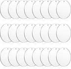 24 Pieces 4 Inch Acrylic Keychain Blanks 0.06 Inch Thick Acrylic Circles Clear Disc Ornaments Blanks with Hole Acrylic Transparent Circle Discs for DIY Keychain and Craft Projects Supplies (4 Inch)