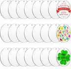 24 Pieces 4 Inch Acrylic Keychain Blanks 0.06 Inch Thick Acrylic Circles Clear Disc Ornaments Blanks with Hole Acrylic Transparent Circle Discs for DIY Keychain and Craft Projects Supplies (4 Inch)