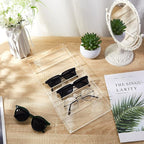 Acrylic Sunglass Organizer, 6 Slot Eye Glasses Storage Display Case Stackable Eyewear Drawer Organizer Tray