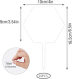 5 Pcs Clear Acrylic Cake Toppers – Blank Hexagon Shape DIY Cake Decoration for Weddings, Birthdays & Parties