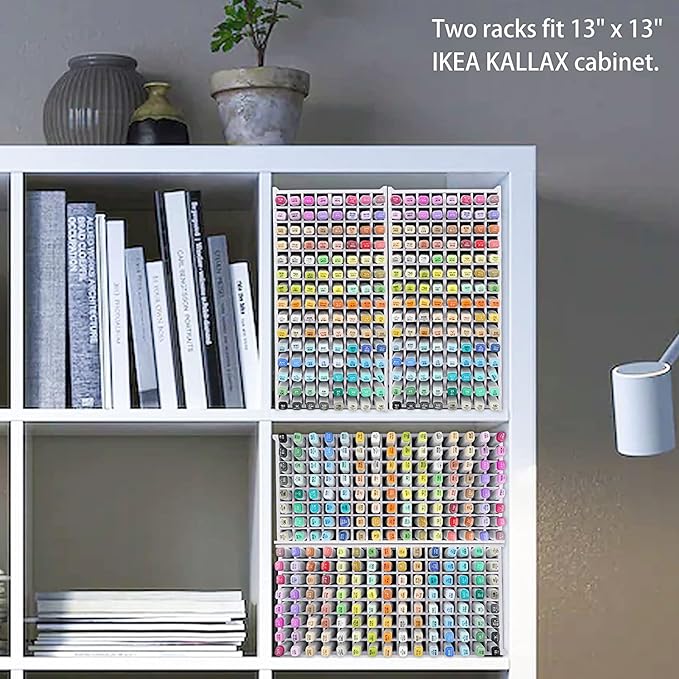 Acrylic Art Marker Storage Rack for 120 Markers Watercolour Brushes Pens Color Pencils Organizer Holder for Desk
