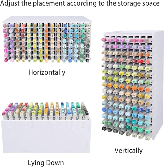 Acrylic Art Marker Storage Rack for 120 Markers Watercolour Brushes Pens Color Pencils Organizer Holder for Desk