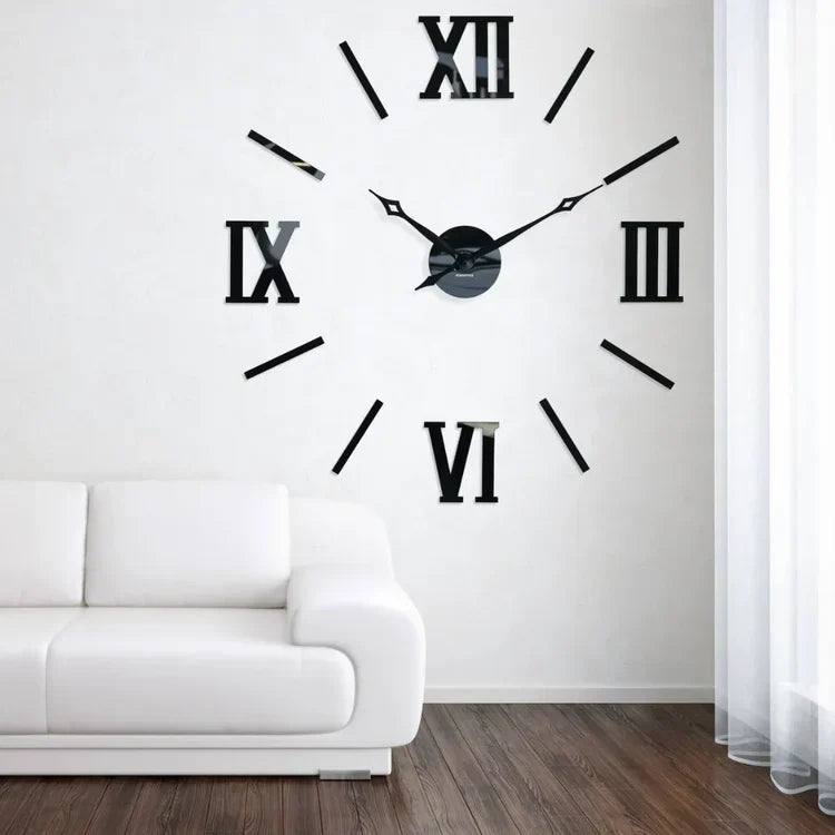 Giant DIY 3D Roman Numeral Wall Clock | Modern Acrylic Clock