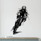 Dynamic Acrylic Road Cyclist Wall Art Silhouette - Abstract Racing Design