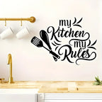 "My Kitchen My Rules" Acrylic Wall Decal - Fun Kitchen & Dining Decor for UAE Homes & Restaurants