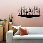 Tranquil "Ducks in Flight" Black Acrylic Wall Art – Wetland Nature