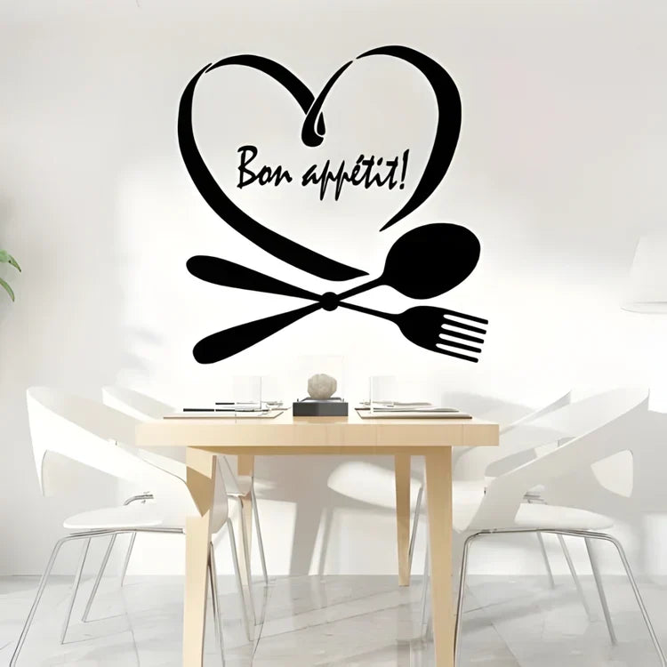 Spoon & Fork with Heart Acrylic Wall Decal | Beautiful Kitchen Decor for UAE Homes & Restaurants