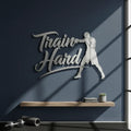 "Train Hard" Acrylic Wall Art - Boxer & Gym Motivation Decor