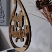 Personalised Hajj Mubarak Gift - Gold Mirror & Oak Wood Islamic Decor