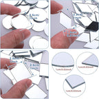 120 Pcs Small Acrylic Craft Mirrors – Square, Diamond & Round Mosaic Mirror Tiles for DIY Crafts, Disco Balls, Lamps & Decorations