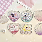 60 Pcs Acrylic Blanks with Keychain Accessories – 10 Shapes Clear Acrylic Ornaments, Charms & Key Rings for DIY Vinyl, Resin, Crafts & Engraving