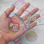 60 Pcs Acrylic Blanks with Keychain Accessories – 10 Shapes Clear Acrylic Ornaments, Charms & Key Rings for DIY Vinyl, Resin, Crafts & Engraving