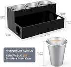 Hair Tool Organizer, Acrylic Holder for Blow Dryer/ Styling Tools/ Flat Irons/ Curling Irons/ Vanity Storage, Black Modern Countertop Stand for Accessories, Home, Kitchen, Bathroom