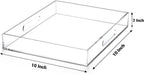 Acrylic Ottoman Tray with Handles 10x10x2 Inch Spill Proof Serving Tray Safe Edge Organizer Tray Decorative Tray for Living Room Bedroom Kitchen Bathroom Coffee Table Countertop