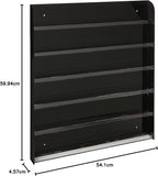 Black Acrylic Wall-Mounted Nail Polish Rack – 6-Tier Premium Display Shelf Organizer, Holds up to 102 Bottles