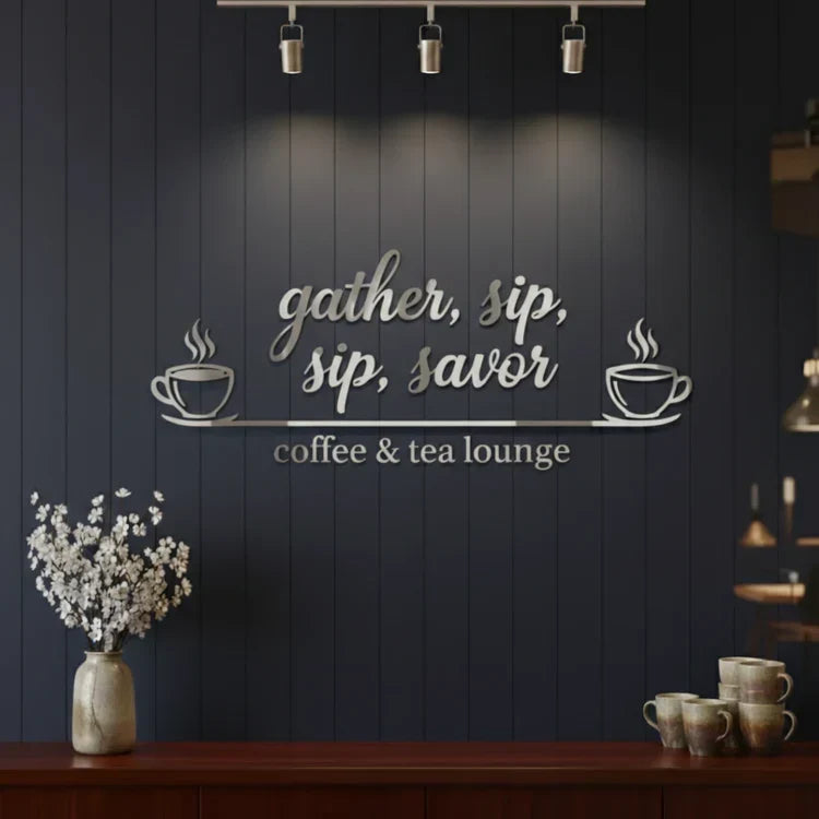 3D Acrylic Coffee Shop Wall Decor | Gather Sip Savor