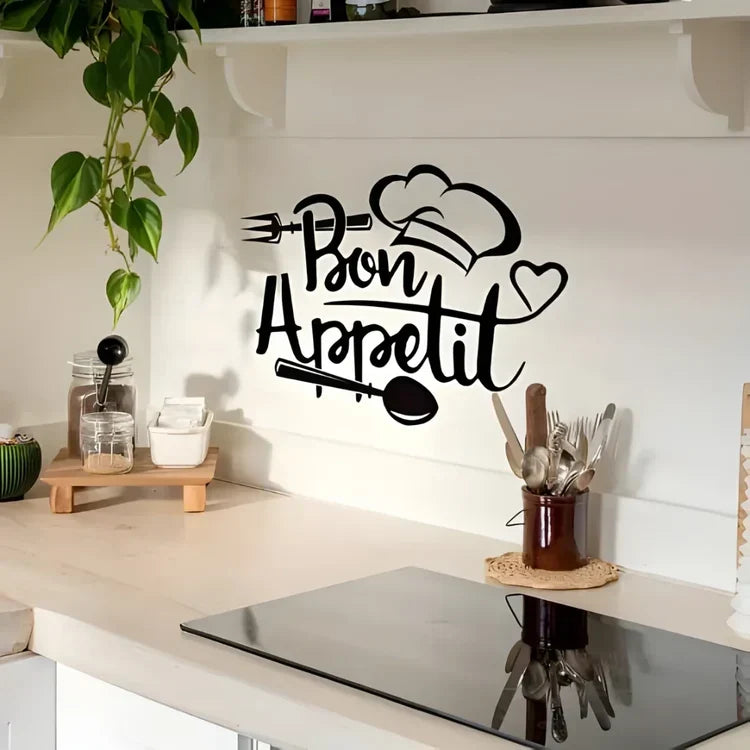 Chef's Cap Fork Spoon Acrylic Wall Decal - Beautiful Kitchen Decor for UAE Homes & Restaurants
