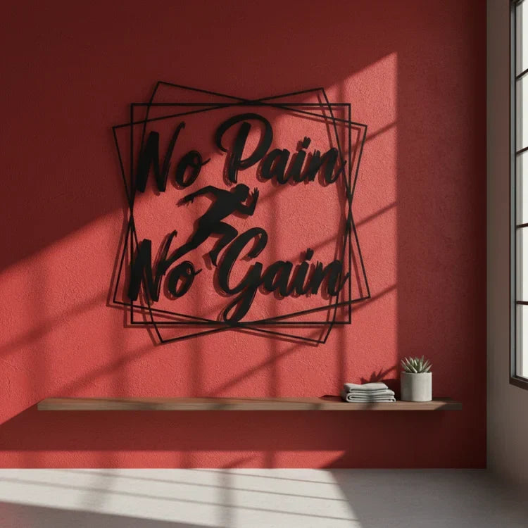 "No Pain No Gain" Acrylic Wall Art - Fitness & Motivation Decor