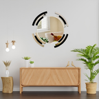 Premium Silver & Black Line Mirror Wall Decor