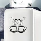 Coffee Cups With Hearts Acrylic Wall Decal - Beautiful Kitchen Decor for UAE Homes & Restaurants