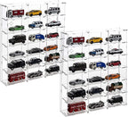 2 Pack Acrylic Display Case, 18 Compartments Clear Showcase Organizer, 6 Tiers Matchbox Display Cabinet for Mini Toys, Hot Wheels and LOL Dolls