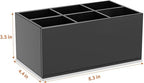 HIIMIEI Black Acrylic Makeup Brush Holder 6-Slots for Vanity Countertop
