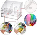 Acrylic Desk Supply Organizer with Drawers – Clear Pen, Stationery & Office Storage Box
