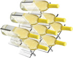 8-Bottle Acrylic Rack – Modern Transparent Countertop  Holder for Home, Kitchen, Bar & Cabinets