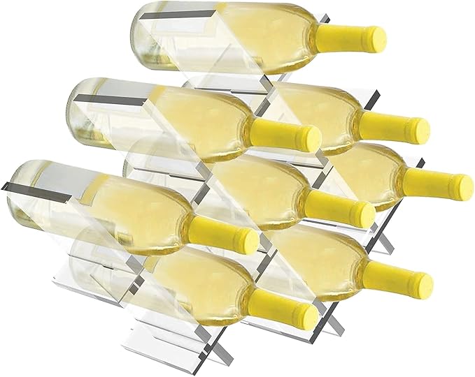 8-Bottle Acrylic Rack – Modern Transparent Countertop  Holder for Home, Kitchen, Bar & Cabinets