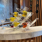 8-Bottle Acrylic Rack – Modern Transparent Countertop  Holder for Home, Kitchen, Bar & Cabinets