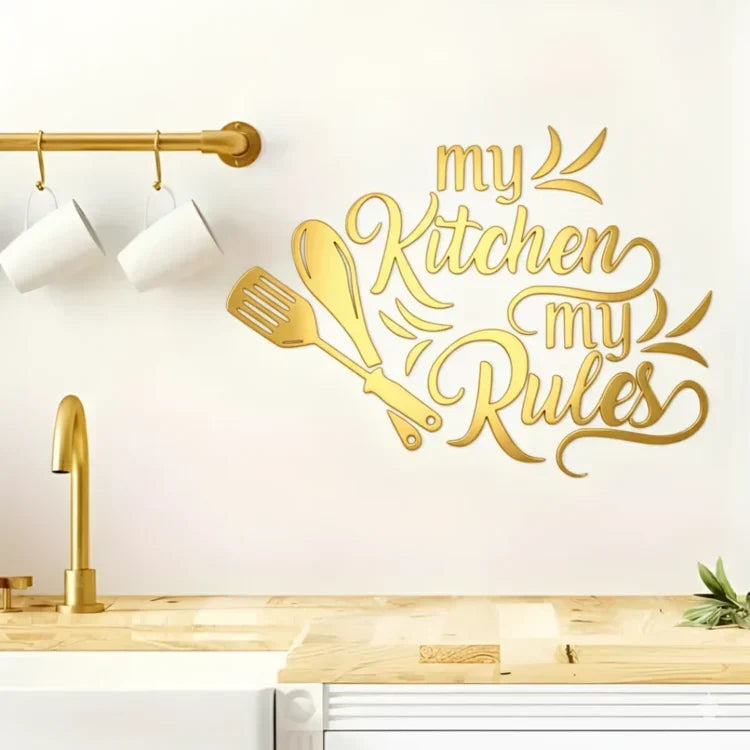 "My Kitchen My Rules" Acrylic Wall Decal - Fun Kitchen & Dining Decor for UAE Homes & Restaurants