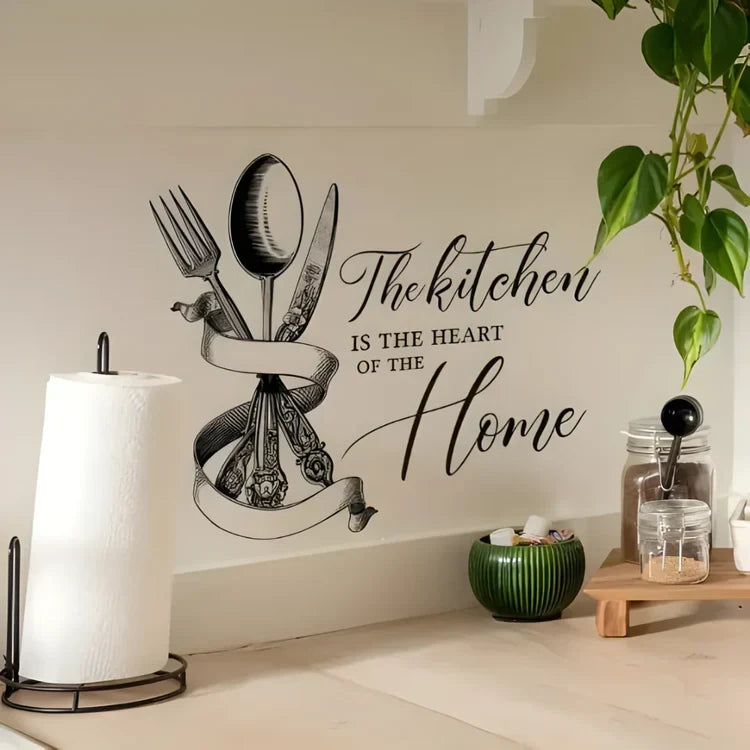 "The Kitchen Is The Heart Of The Home" Acrylic Wall Decal - Charming Decor for UAE Homes & Restaurants