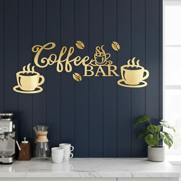 Coffee Bar Wall Decor 3D Acrylic | Cafe Wall Art