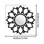 Modern Acrylic Wall Mirror - Black Geometric Round Decorative Art | Emaazz